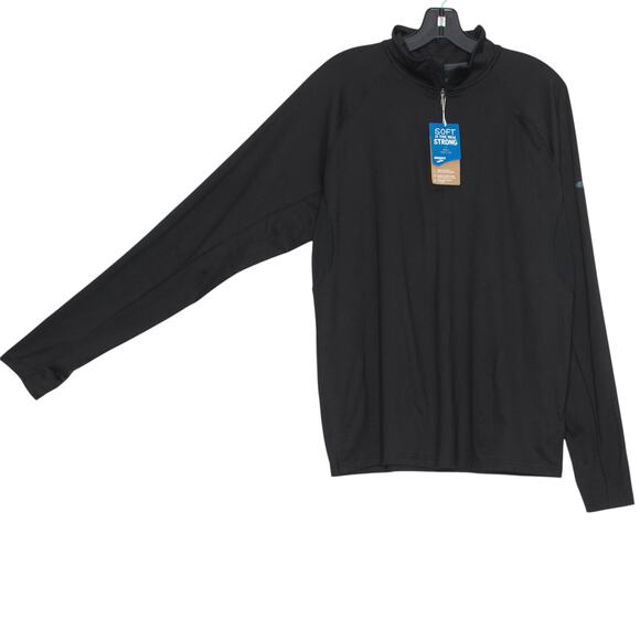 NWT Brooks Mens Pullover 1/2 Zip Dash Athleisure Minimalist Normcore Black Large - Picture 9 of 9